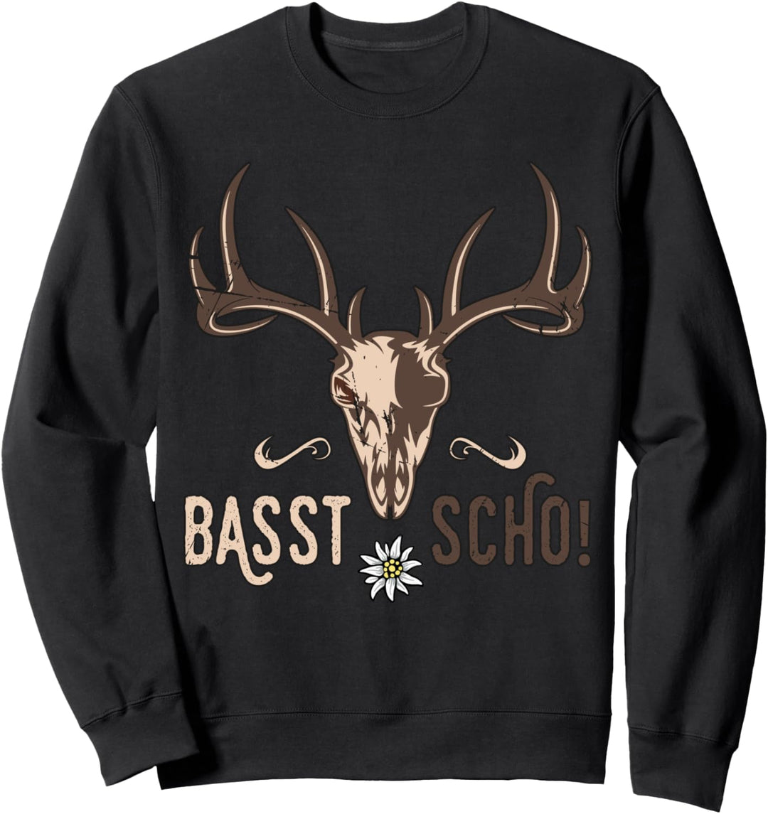 Basst Scho Hirsch Damen Trachtenshirt Herren Sweatshirt
