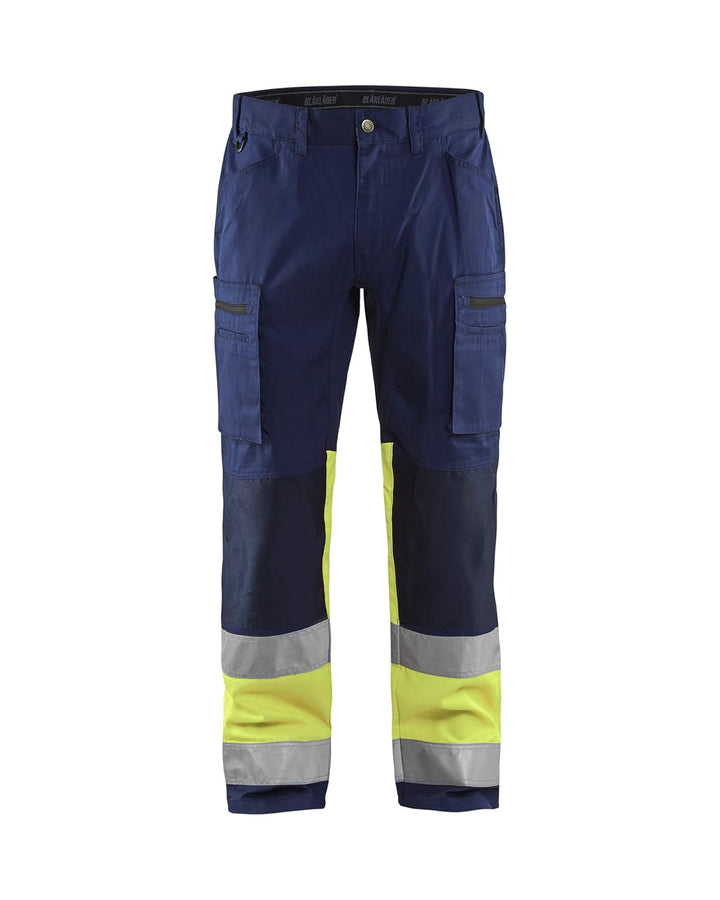 Blaklader 15511811 Hochsichtige Hose mit Stretch, Marineblau/Gelb, grootte C60, C60