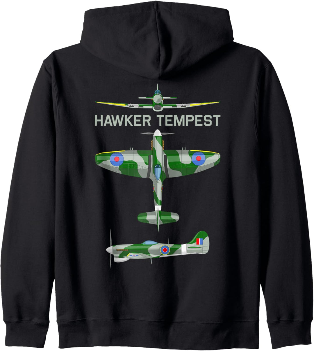 Hawker Tempest Britisches WW2 Kampfflugzeug Diagramm Kapuzenjacke