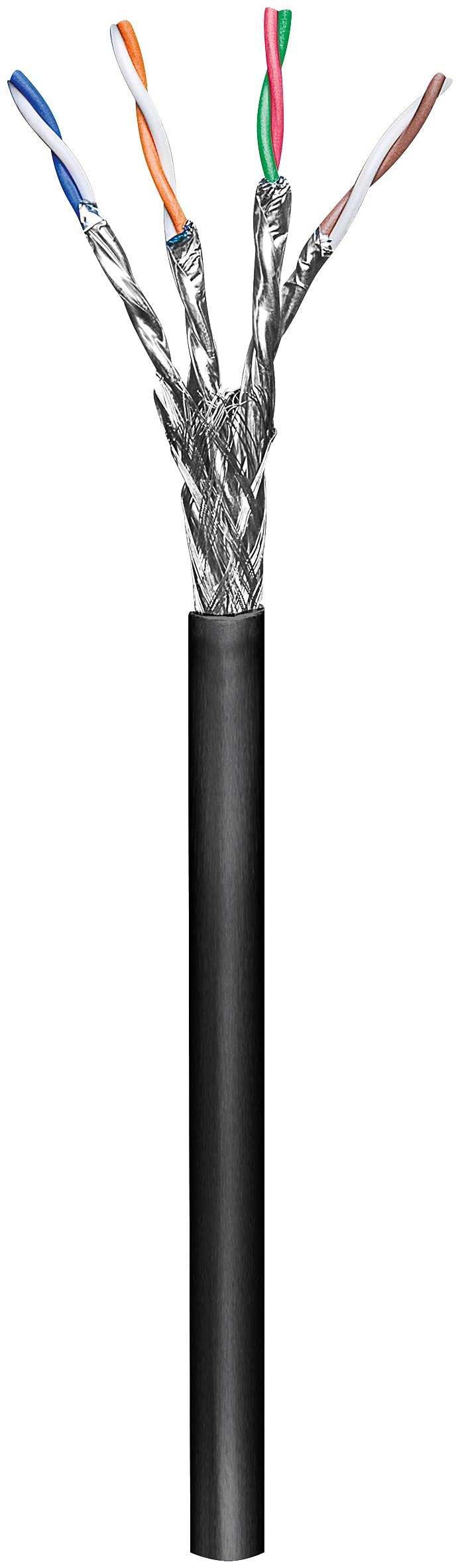 Goobay 57195 CAT 6 Outdoor Netzwerkkabel, S/FTP (PiMF), Schwarz - CCA Kupfergemisch für SOHO Anwendu