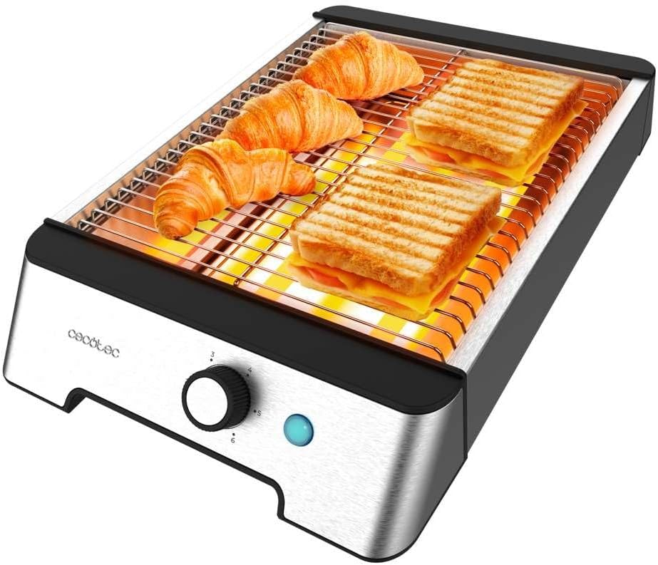 Cecotec Horizontaler Toaster - Flacher Toaster 3 Widerstände NiceSlice Inox. 1000W, Alle Arten von B