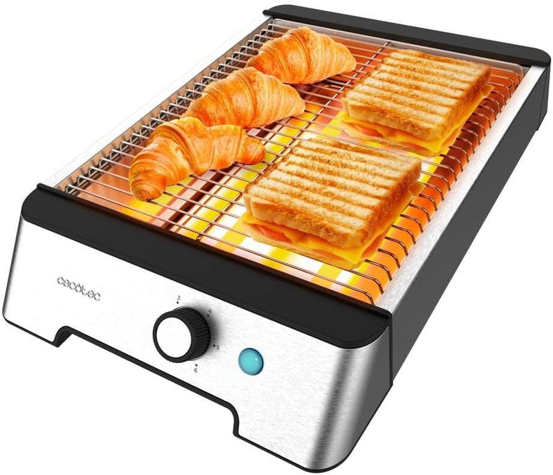 Cecotec Horizontaler Toaster - Flacher Toaster 3 Widerstände NiceSlice Inox. 1000W, Alle Arten von B