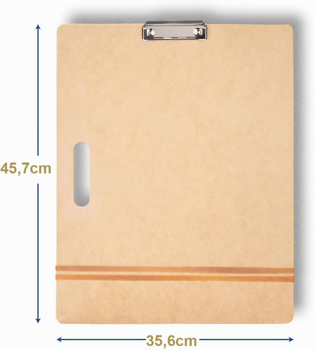 COOZEE 36x46cm Drawing Board für Künstler, Klemmbrett Holz mit robustem Clip und Gummibändern, Tragb