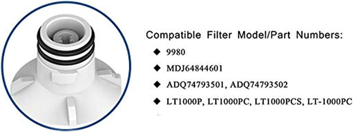 LT1000P/PC/PCS Kühlschrank Wasserfilter Ersatz, 3 Pack Wasserfilter Kompatibel Mit MDJ64844601, ADQ7
