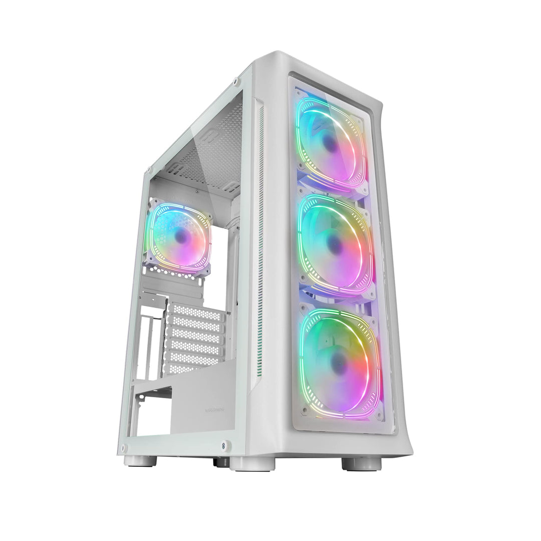 Mars Gaming MC-NEO Weiss, XXL E-ATX Gaming Tower, Gehärtetes Glas Seiten und Frontfenster, 4X ARGB 1