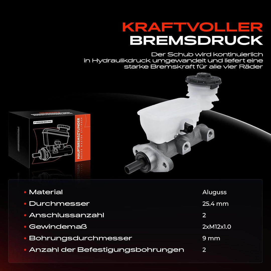 Frankberg Hauptbremszylinder Bremszylinder mit Behälter Kompatibel mit CR-V II RD 2.0L 2.2L 2001-200