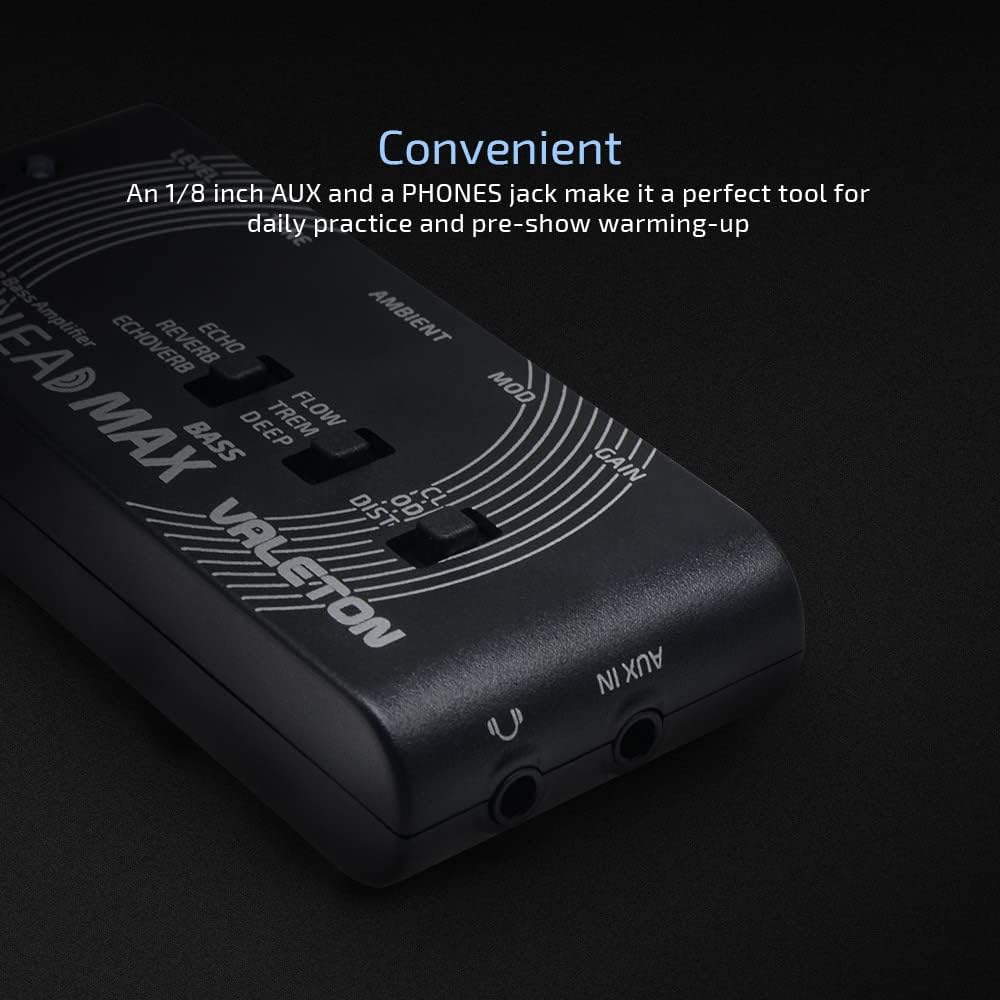 Valeton Rushead Max Bass Kopfhörer Verstärker Multi-Effects USB Aufladbar Portabel Hosentasche Schla