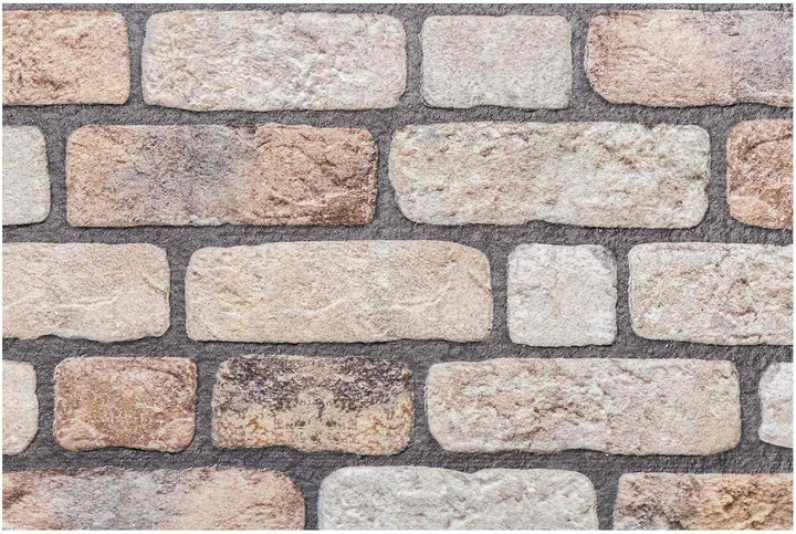 Wandpaneele 10 Stuck Hellbraun 100 x 50 cm EPS-Schaum | Steinmuster, Leichtgewicht, Klebemontage, Pf