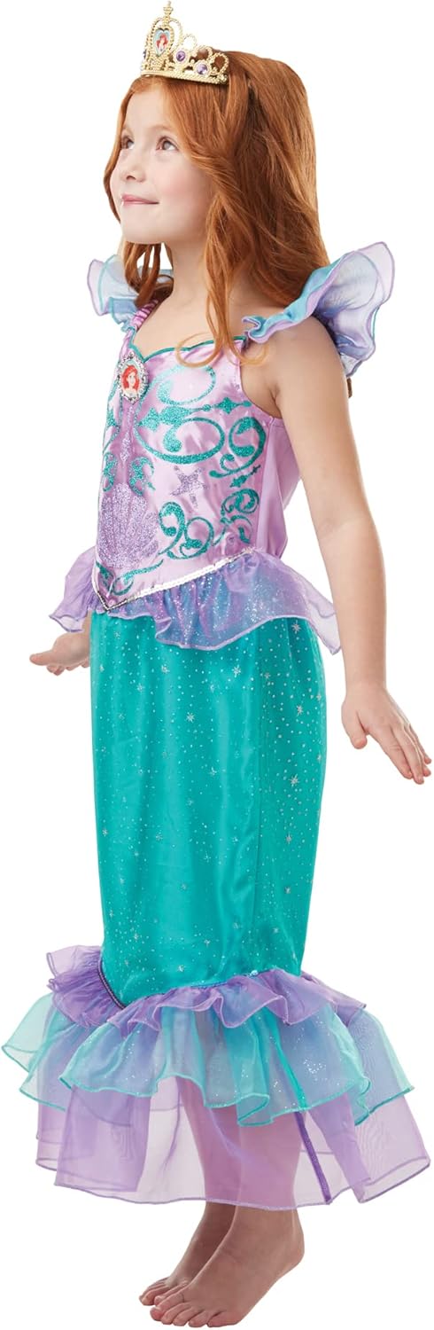 Rubie's offizielles Disney-Kostum, Prinzessin Ariel, Meerjungfrau, Glitzer, Mädchen-Kostüm