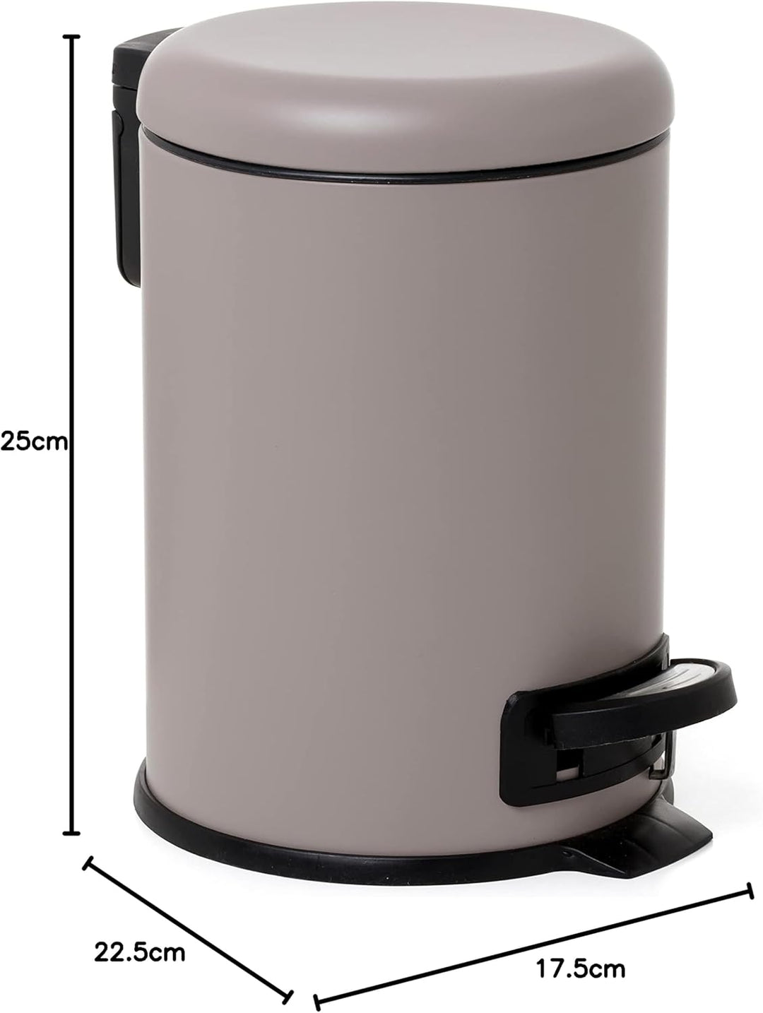 TATAY Kosmetikeimer mit Edelstahlpedal, 3L Kapazität, herausnehmbarer Innenraum, Soft-Lock-Verschlus