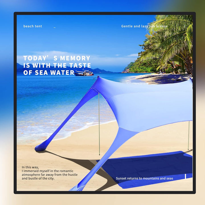 Cuupo Strandzelt, Pop-Up, 2x2.1 m, LSF 50, Lycra, Sonnenschutz, für den Aussenbereich, Anti-Wind, So