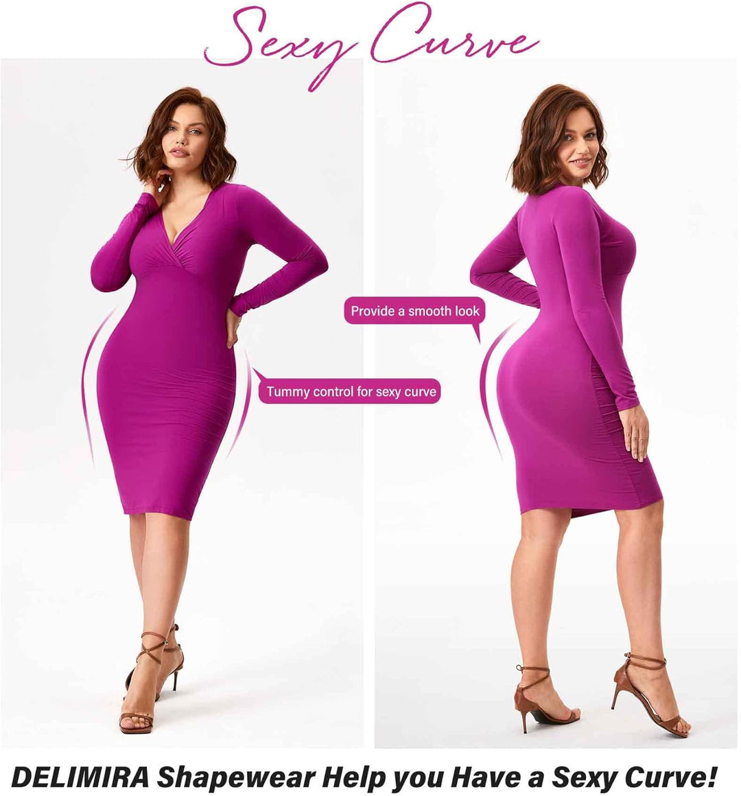 DELIMIRA Damen Miederhose mit Bein Miederpants Hohe Taille Bauch Weg Formender 46-48 Natürlich, 46-4