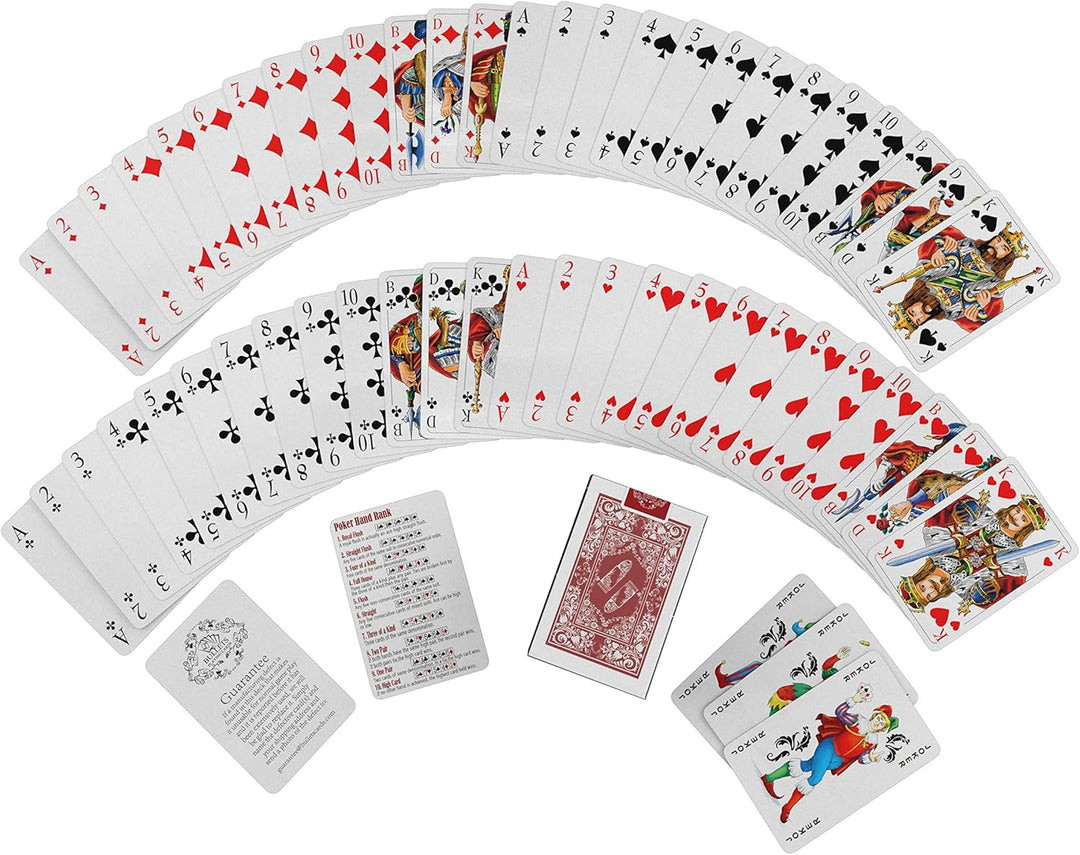 Bullets Playing Cards, Rommee Set, 2X Rommekartendeck in Kunstleder Etui mit Regelheft, Stift, Notiz