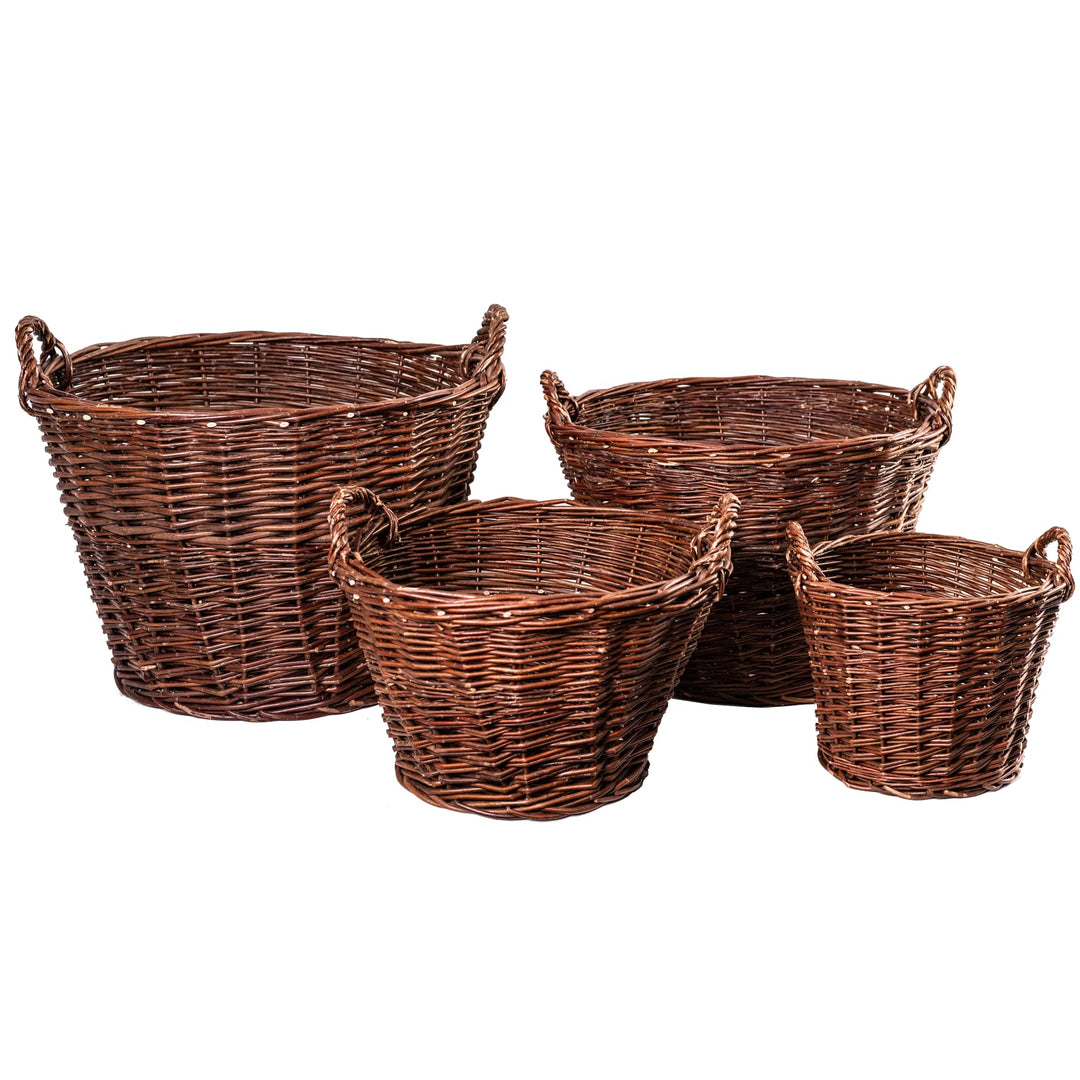 Weidenkorb 7-GRÖssE Kaminholzkorb Kartoffelkorb Obstkorb Füllkorb Kiepe Gartenkorb (Ø 55 cm), Ø 55 c