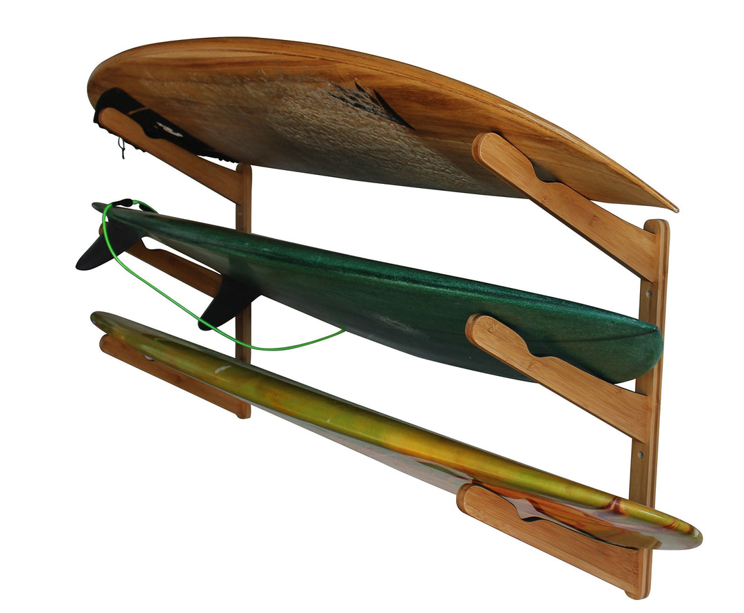 COR Surf Holz Surfbrett Wandhalterung für Surfbretter, Snowboards, Skateboards, dreistufiger Surfbre
