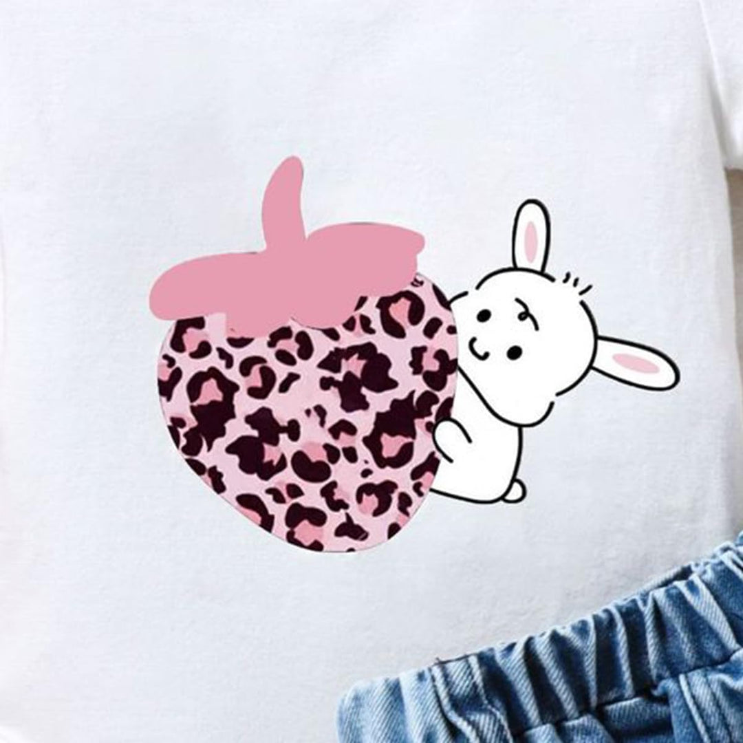 Vestiti Set per Neonata Manica Corta/Lunga Stampa a Lettere Tutina a Coste +Gonna in Denim Abbigliam