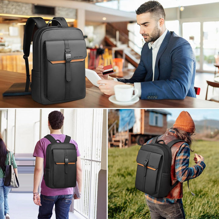 hk Slim Laptop Business Rucksack Herren Damen, rucksack mit 17,3 Zoll laptopfach Wasserdicht, Tagesr