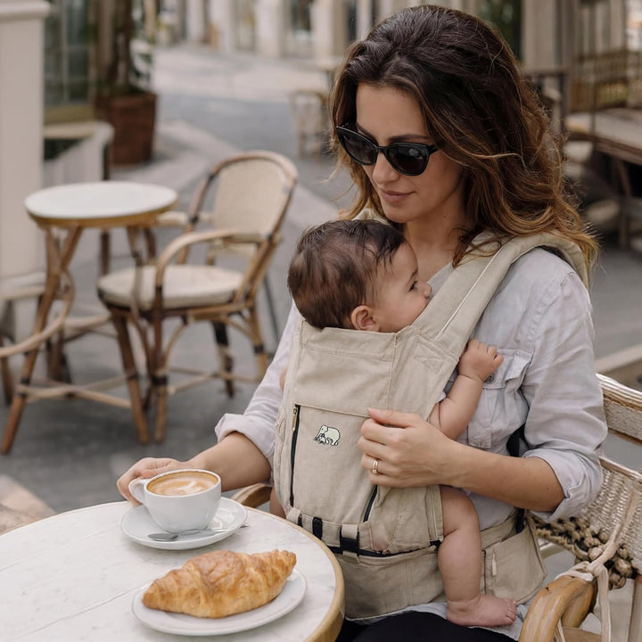 Deryan Pack 4-in-1 Babytrage, Ergonomisch, Umwandelbar aus 100% Baumwolle, Baby Carrier für Kleinkin