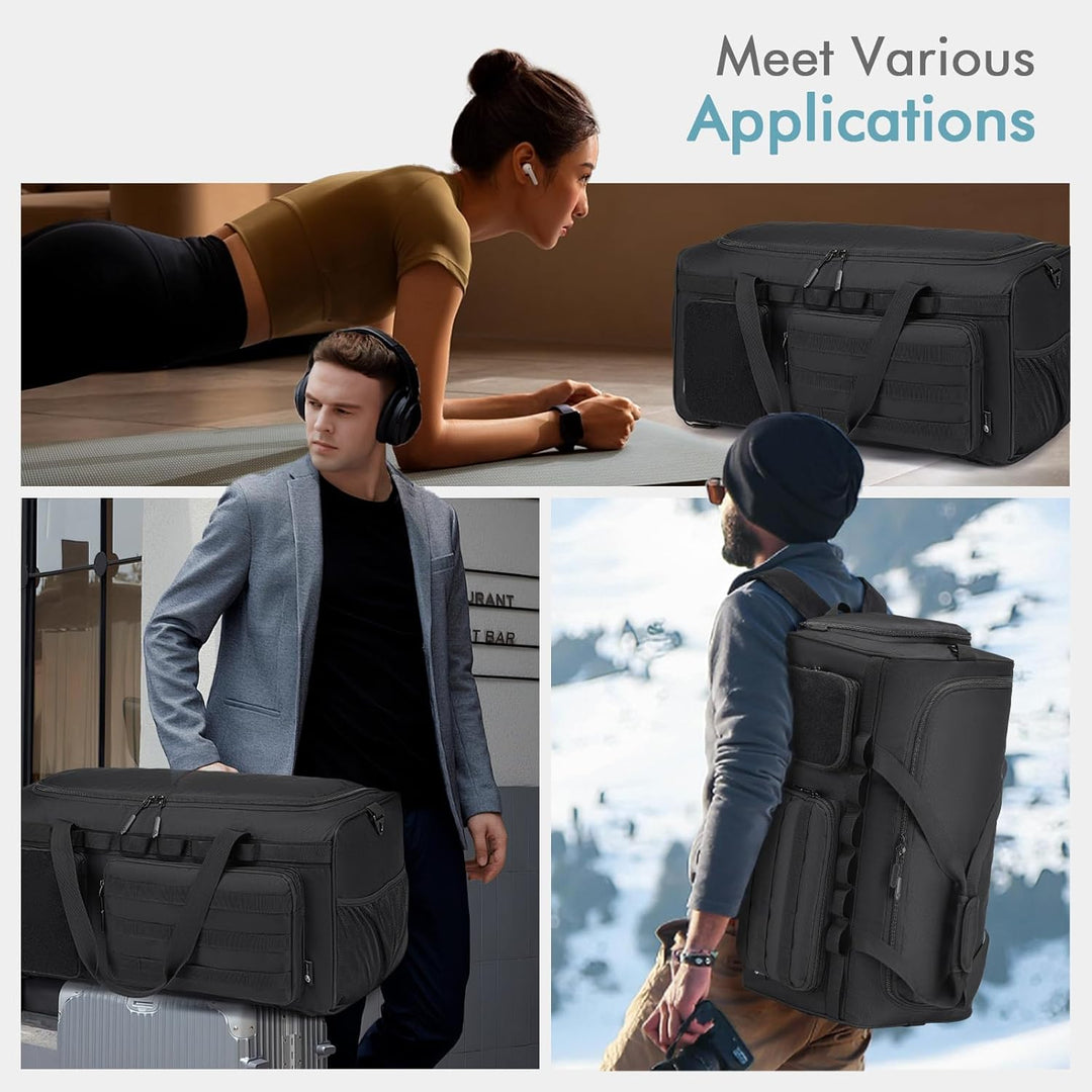 BAGZY Arbeitstasche Herren 55L Taktische Reisetasche Sporttasche mit Rucksackfunktion Einsatztasche