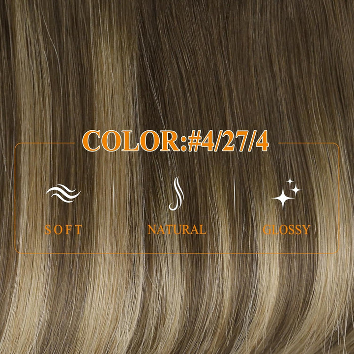 Easyouth Draht Extensions Echthaar Balayage Haarteil Extensions mit Draht Remy Wire on Extension Ech
