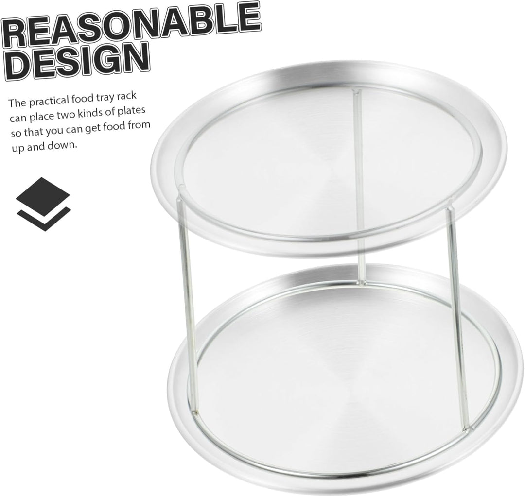 BESTonZON Edelstahl Servierplatte Halter Zweistufiger Pizzablechhalter Und Grill Tray Holder Rostfre