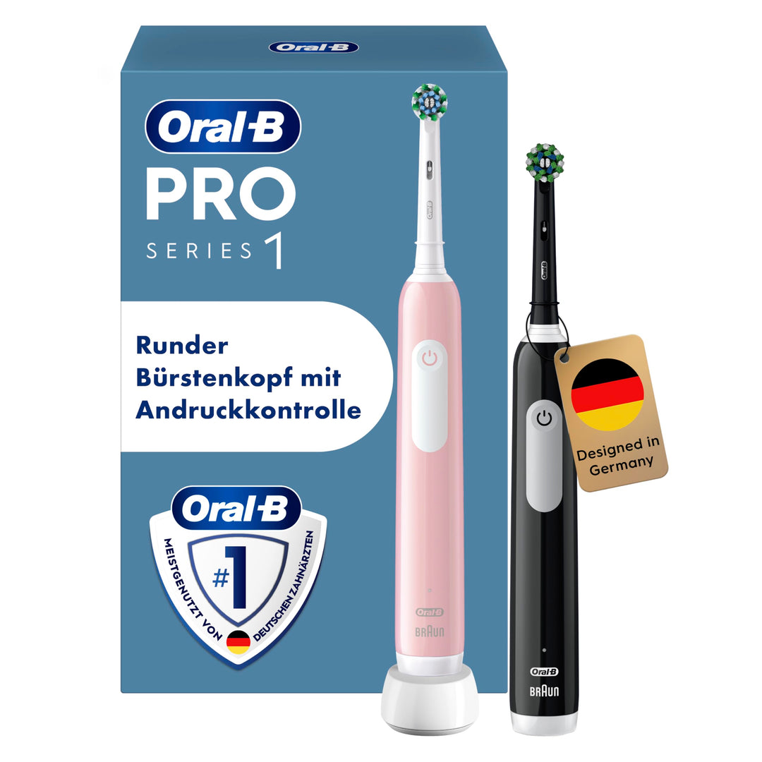 Oral-B Pro Series 1 Elektrische Zahnbürste/Electric Toothbrush, Doppelpack, 2 Aufsteckbürsten, 3 Put