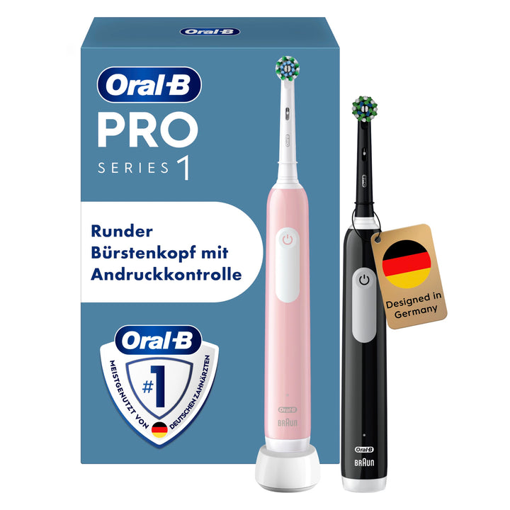 Oral-B Pro Series 1 Elektrische Zahnbürste/Electric Toothbrush, Doppelpack, 2 Aufsteckbürsten, 3 Put