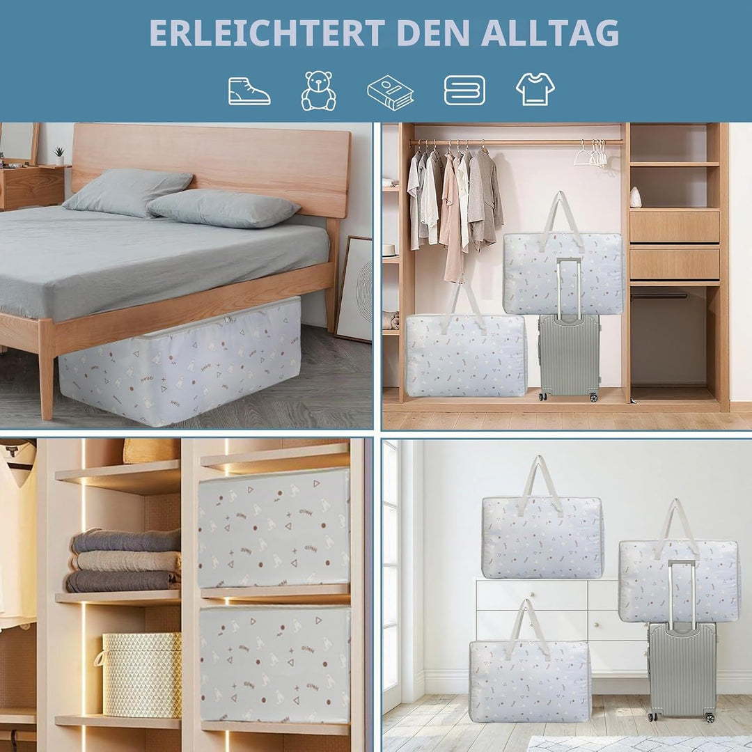 Romon Extra Grosse Aufbewahrungstasche, 2 Stück 105L Oxford Heavy-Duty Umzugstaschen mit Reissversch