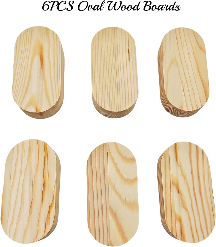 Unlackierte Holzblöcke Ovale Holzplatten für Bastelarbeiten, Leere Schnitzholzblöcke zum Gravieren,