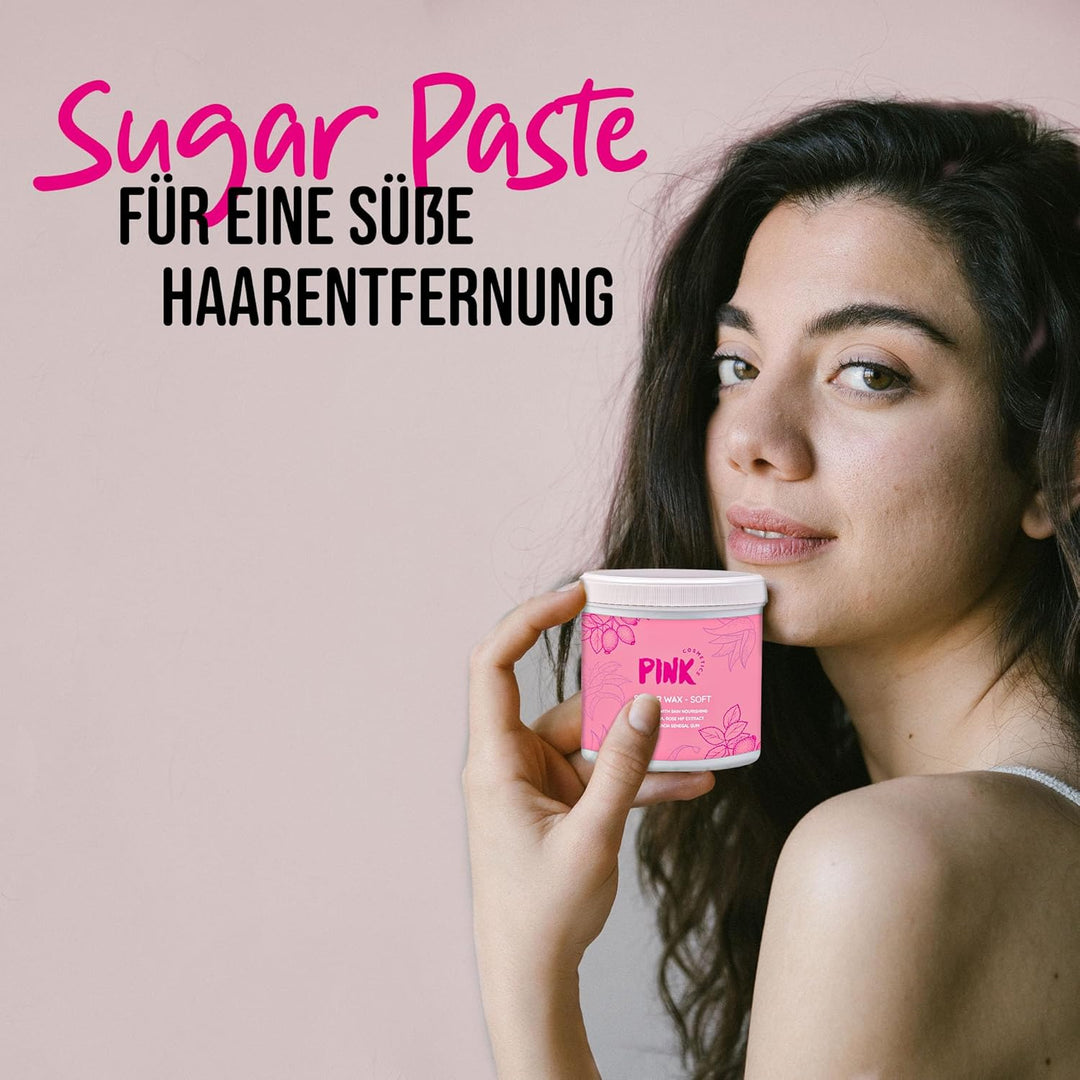 Pink Cosmetics Zuckerpaste Soft Waxing Haarentfernung 500g – Sugar Paste Sugaring Enthaarung für den