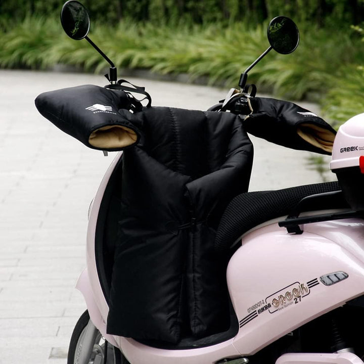 Beinschutz Roller Abdeckplane mit Lenkerstulpen Set Universell Rollerdecke Wasserdicht Warm Motorrad
