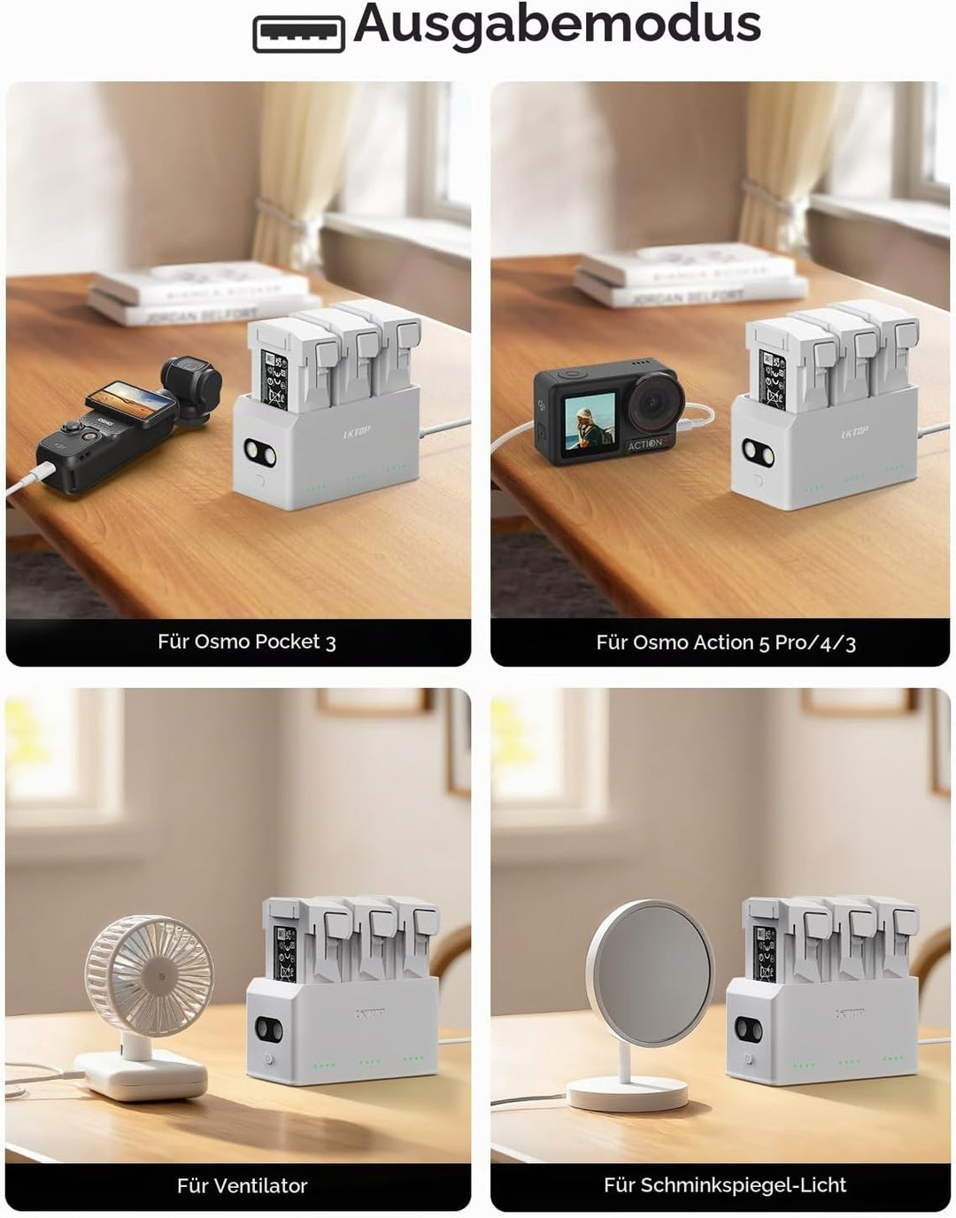LKTOP - Mini 5Pro/4 Pro/3 37 W USB-C Schnelllade-Hub für DJI Mini 5/4/3/Plus Serie, Zubehör für Skyr