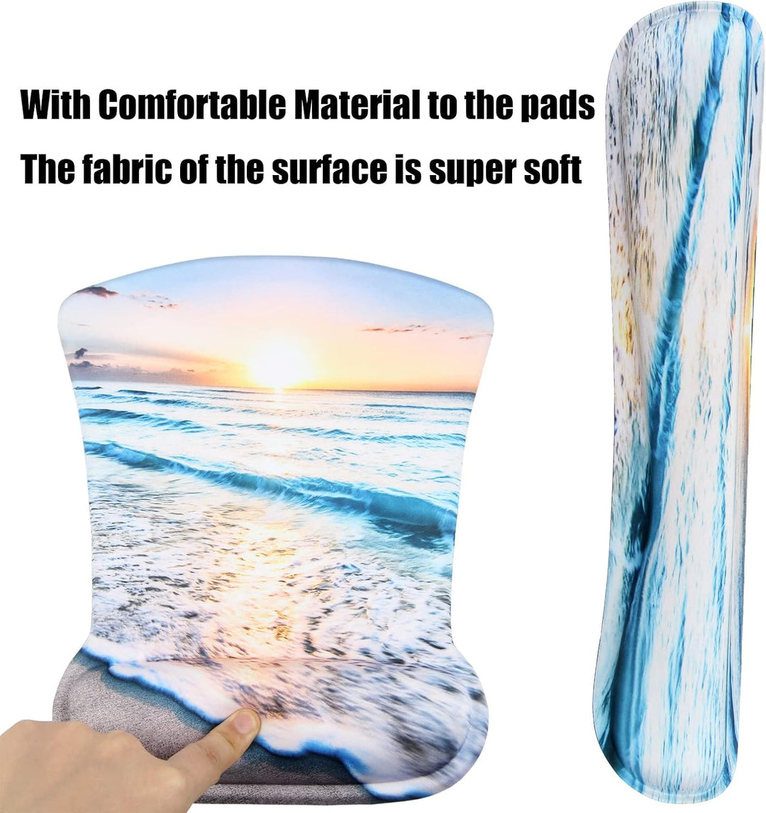 Mauspad mit Handauflage, Mauspad mit Gelkissen und Ergonomische Memory Foam Tastatur Handgelenkaufla