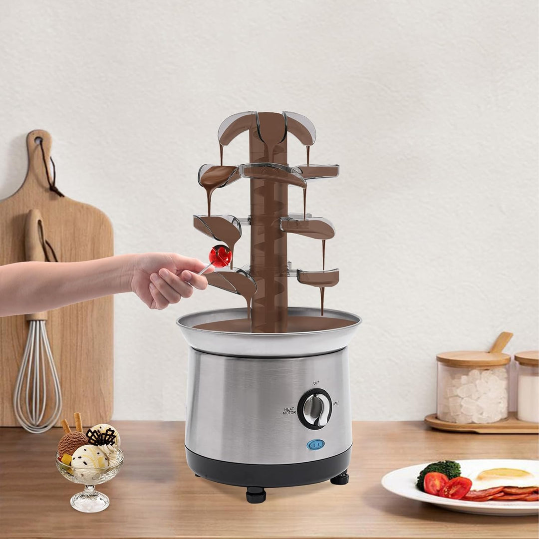 4 Etagen Schokoladenbrunnen Spiralförmige Schokobrunnen 190W Elektrisch Schokolade Brunnen Maschine