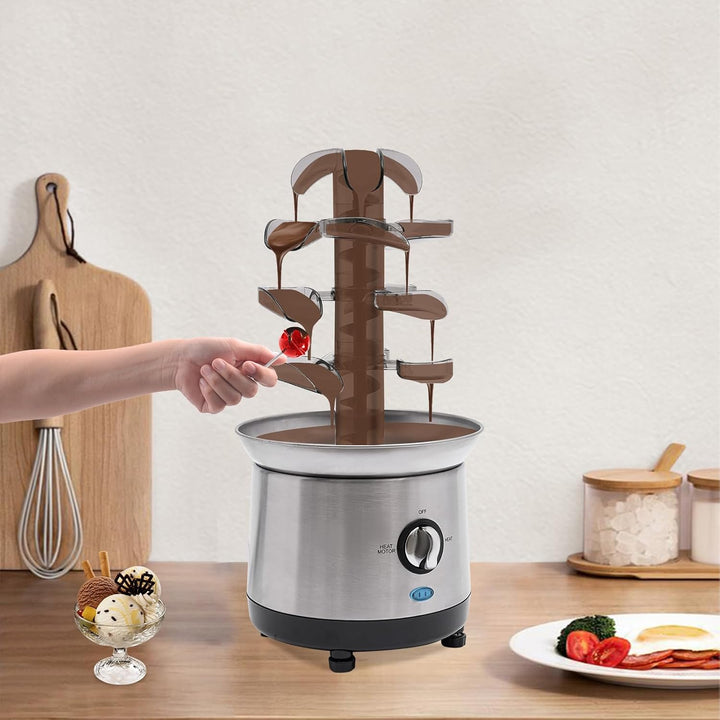 Schokoladenbrunnen, 4 Ebenen, Schokoladen-Brunnen für Chocolicious, Elektrisch Schokoladenfontäne Bl