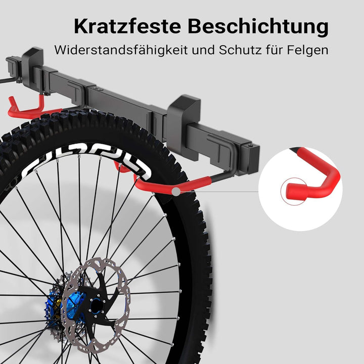 Wiltec Fahrrad Wandhalterung für 3 Fahrräder 82,4 x 18 x 13,6 cm bis 95 kg, Universal Fahrradhalteru