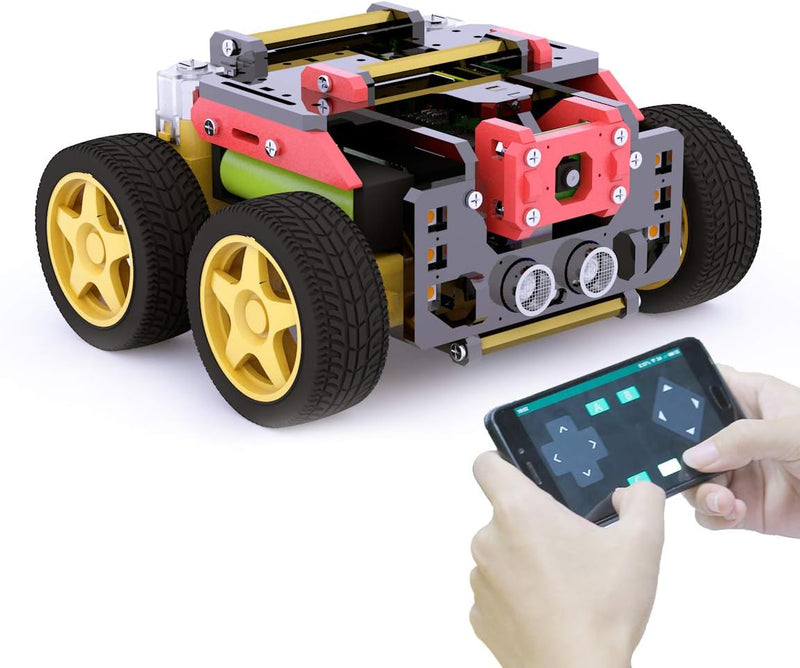 Adeept AWR 4WD WiFi Smart Robot Car Kit for Raspberry Pi 4/3 Model B+/B/2B, DIY Robot Kit for Kids a