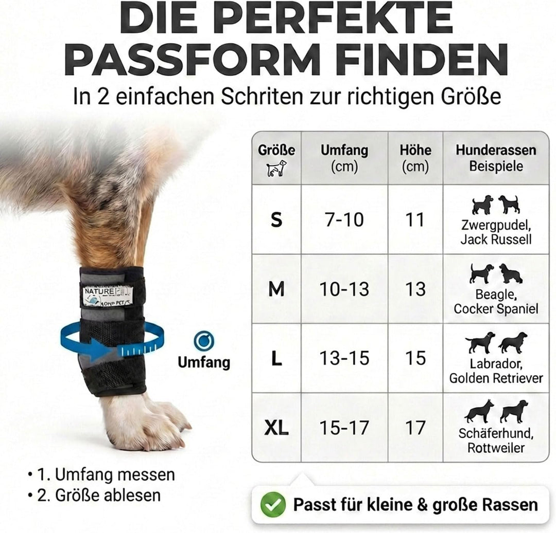 Nature Pet Medium Reha Bandage für den Vorderlauf des Hundes (S, Grau) S Grau, S Grau