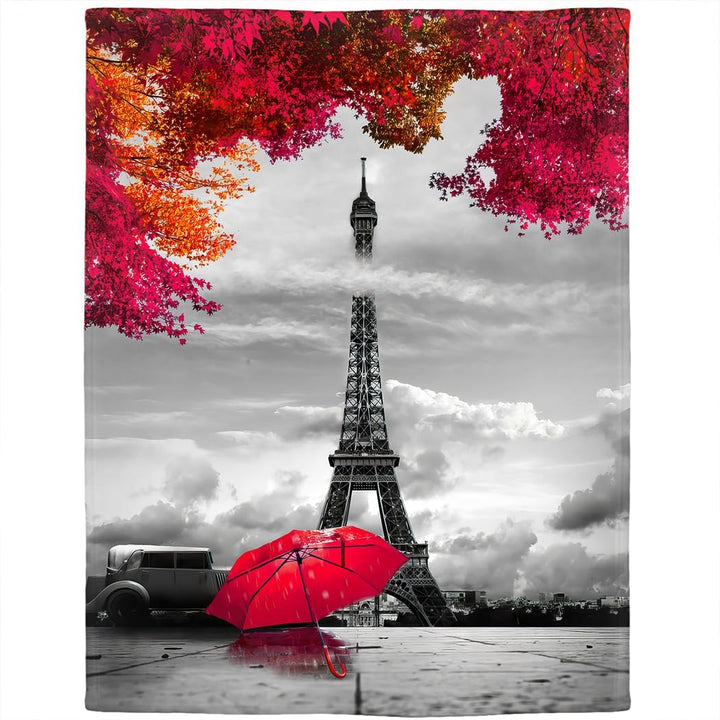 Violetpos Dick Decke Weich Wärme Gemütlich Flanell-Fleece Sofadecke Deckeldecke Paris Eiffelturm Red