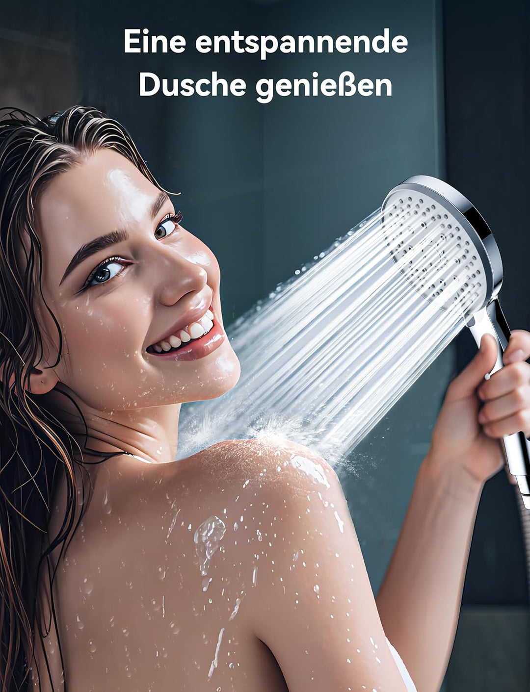 Duschkopf, Hochdruck-Duschkopf mit 5 Strahlarten, universeller Handbrause-Duschkopf für Regendusche