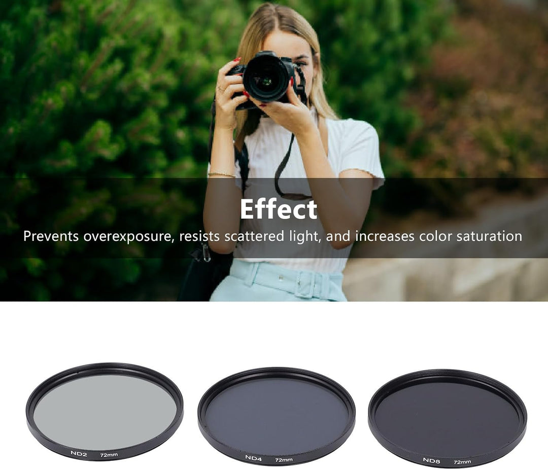 ND-Filterset, mit ND2-Filter, ND4-Filter und ND8-Filter, HD-Mehrschichtbeschichtung, Anti-Überbelich