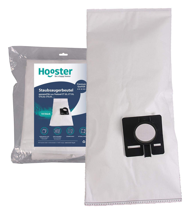 10 Stück Staubsaugerbeutel passend für Festool CT 33 E / CT33E / CT-33E / 33 Liter Version
