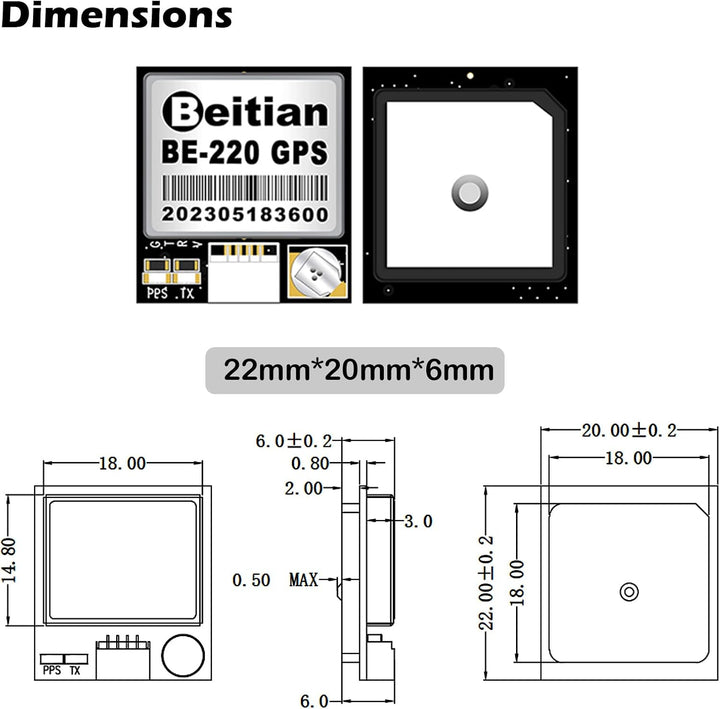 Geekstory BE-220 GPS Module with Flash Navigation TTL Level 38400bps for Arduino Raspberry Pi Aircra