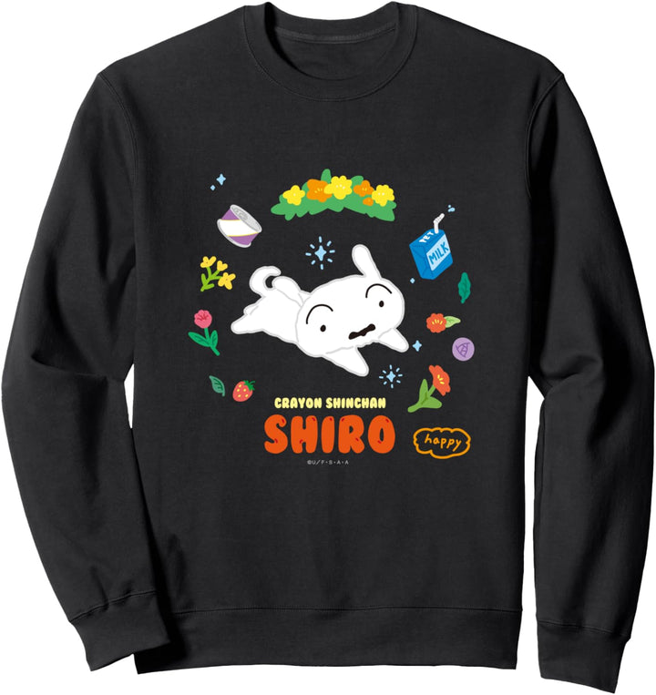 Crayon Shin-chan happy!Shiro Flower ring Sweatshirt