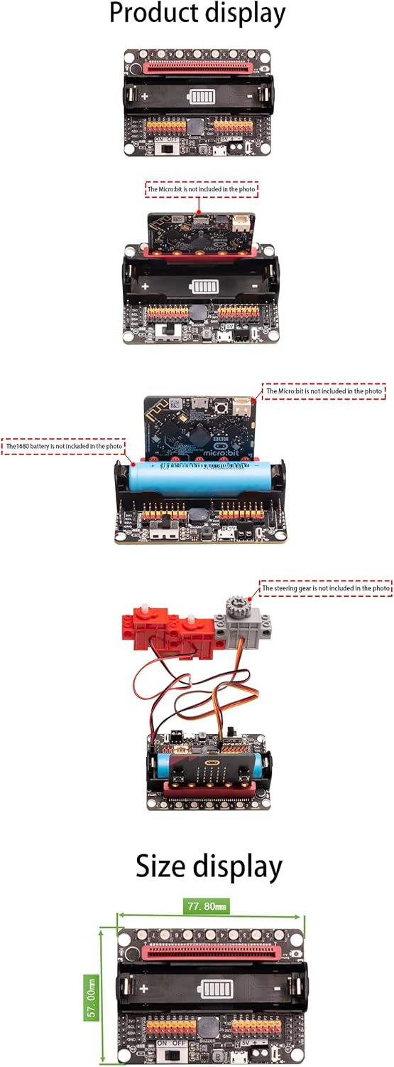 Xicoolee Roboter-Micro-Bit-Erweiterungsplatine für Micro: Bit nimmt PCA9685 Chip Integration Mehrkan