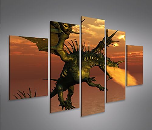 islandburner Bild Bilder auf Leinwand Drache V2 MF XXL Poster Leinwandbild Wandbild Dekoartikel Wohn