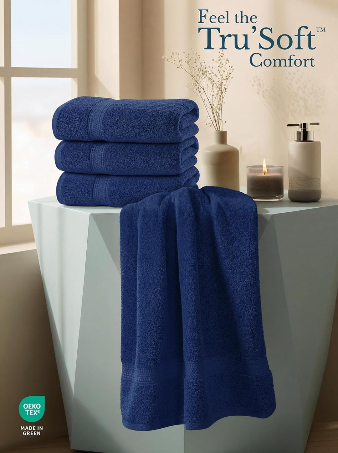 Utopia Towels - 4er-Pack Badetücher Set Premium 100% ringgesponnene Baumwolle 69 x 137 cm Handtücher