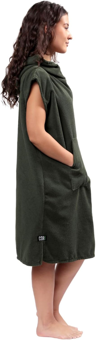 COR Surf Poncho, Wickelhandtuch, Bademantel mit Kapuze und Vordertasche, dicke, schnell trocknende M