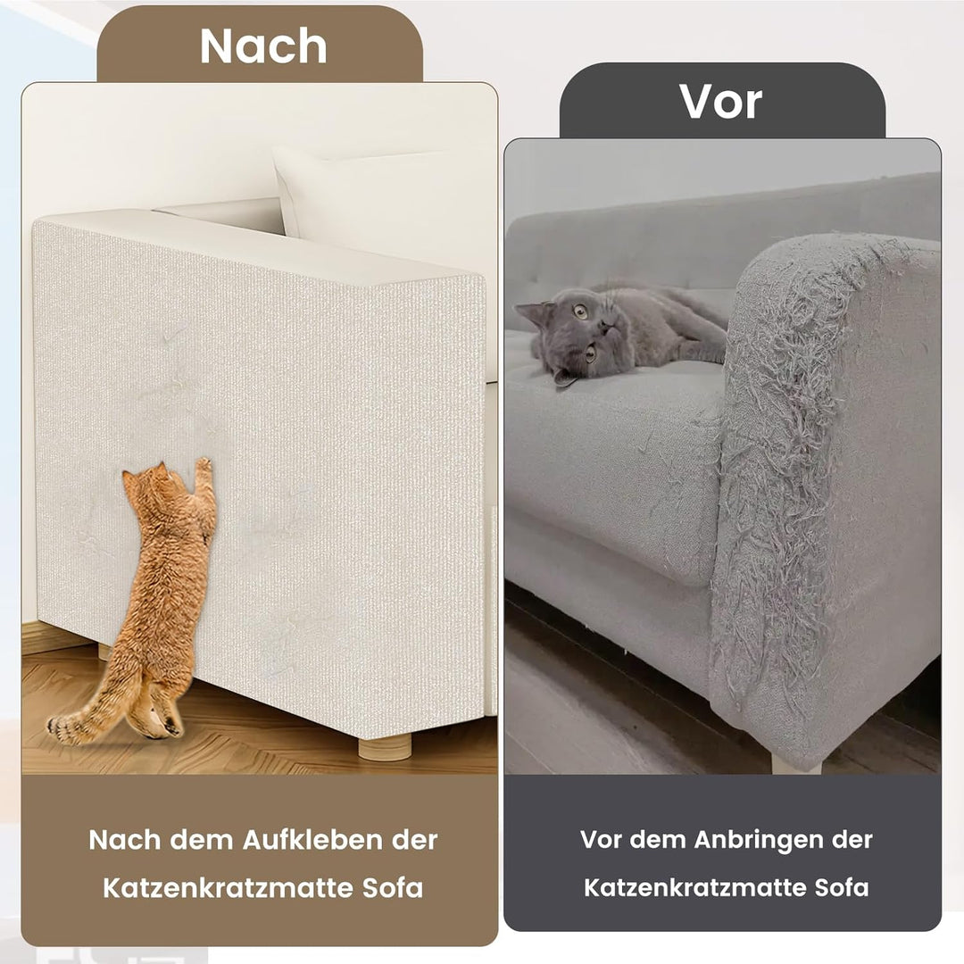 200cmX40cm Selbstklebend Kratzmatte Katze, Kratzschutz Sofa Katze, DIY Kratzbretter kratzwand für Mö