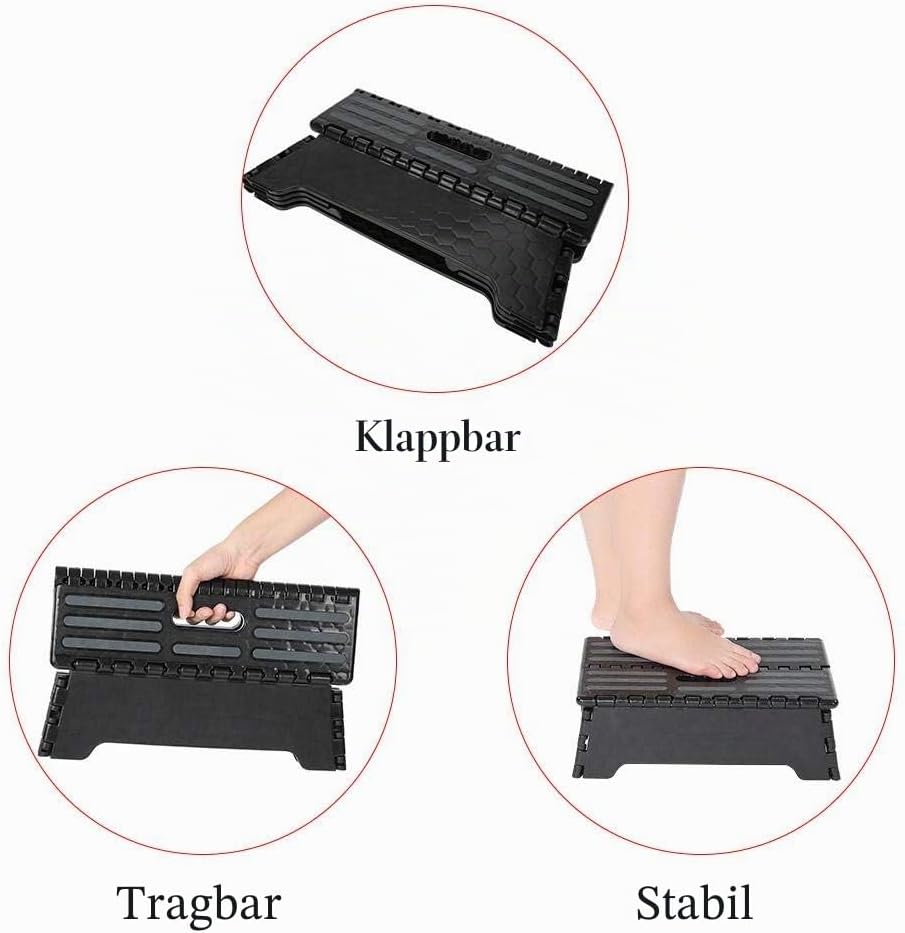 Dioche Klappbarer Tritthocker,Tragbarer Faltbarer Aufstiegshilfer Hocker für Ältere, klappbarer Trit